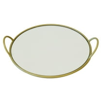 Niceauty 1Pc Round Serving Tray Golden Storage Tray for Cake Fruit Dessert Display