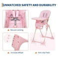 thumbnail image 6 of Collapsible Baby High Chair for Feeding – Adjustable Height, Backrest & Footrest, Removable Tray, Compact Fast Folding, Safe for Babies & Toddlers, Easy Clean, 6 of 7