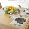 thumbnail image 4 of Ambesonne Yorkie Place Mats Set of 4, Hair Buckle on Chevron, Standard Size, Chestnut Brown, 4 of 6
