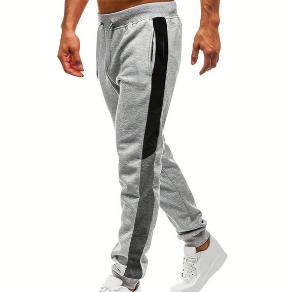 lmcalzta Mens Joggers with Zipper Pockets Fleece Lightweight Drawstring Elastic Waisted Pants Casual Workout Gym Trousers