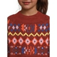 thumbnail image 4 of Nik and Leksi Girls Mock Neck Jacquard Pullover, Sizes 4-16, 4 of 5