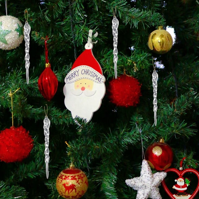 Adorno colgante navideño, 12 piezas, 13 cm, carámbanos de simulación, carámbanos navideños falsos, carámbanos de simulación, funcionamiento suave