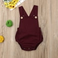 thumbnail image 2 of Qiylii Baby Suspender Romper Sleeveless Solid Color Stripe Bodysuit,0-3Y, 2 of 6