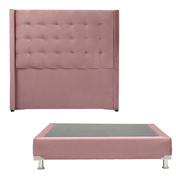 Box Base Cama Individual + Cabecera Bruks Trinity Palo de Rosa