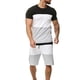 thumbnail image 1 of Txlixc Traje de hombre, camiseta de cuello redondo de manga corta + pantalones cortos de cintura de cuerda Txlixc moda, 1 of 6