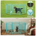 thumbnail image 5 of Dog Playpen 32 Inch 8 Panels, Heavy Duty Metal Pet Playpen Outdoor Exercise Pen with Doors, Foldable Dog Fence Puppy Pen for Large Medium Small Dogs Indoor Outdoor, Blue, 5 of 8