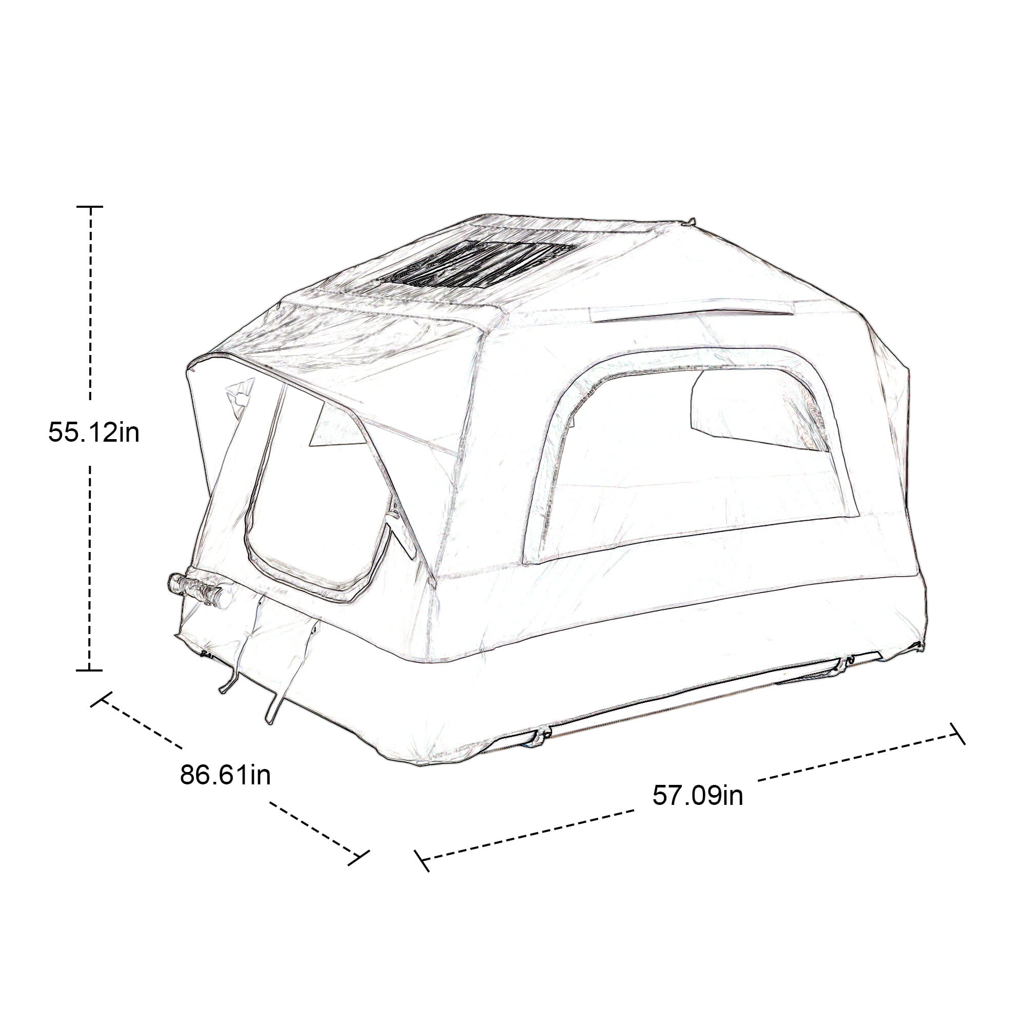 Car Roof Tent Truck Roof Tent, Car SUV Roof Tent Inflatable,Roof Top Tent Camping for 2 Person,Easy to Set Up,Roof Top Tent for Car