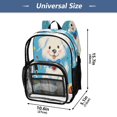 thumbnail image 4 of Large Clear PVC Backpack Heavy Duty See Through Backpack for Adults Work Travel, Festive White Puppy Printed 12L, 4 of 8