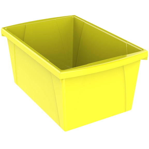 Storex 5.5 Gallon Plastic Storage Bin, Fits Letter Size Paper, Yellow, 6-Pack