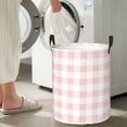 thumbnail image 4 of Lsque Pink Checkboard pattern Laundry Hamper Basket, Tall Woven Rope Hamper Basket for Clothes, Lightweight Storage Basket, Collapsible Waterproof-Small, 4 of 8