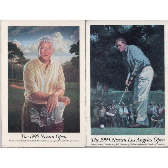 Collectible 1994 1995 1996 1997 LA Nissan Open golf program mounted covers Byron Nelson Billy Casper