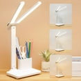 thumbnail image 2 of Petite Lampe de Bureau avec 3 Modes d'Éclairage, Col de Cygne à Intensité Réglable, Alimentée par USB, Lampe de Protection des Yeux pour Étudiants et Usage au Bureau, 2 of 9