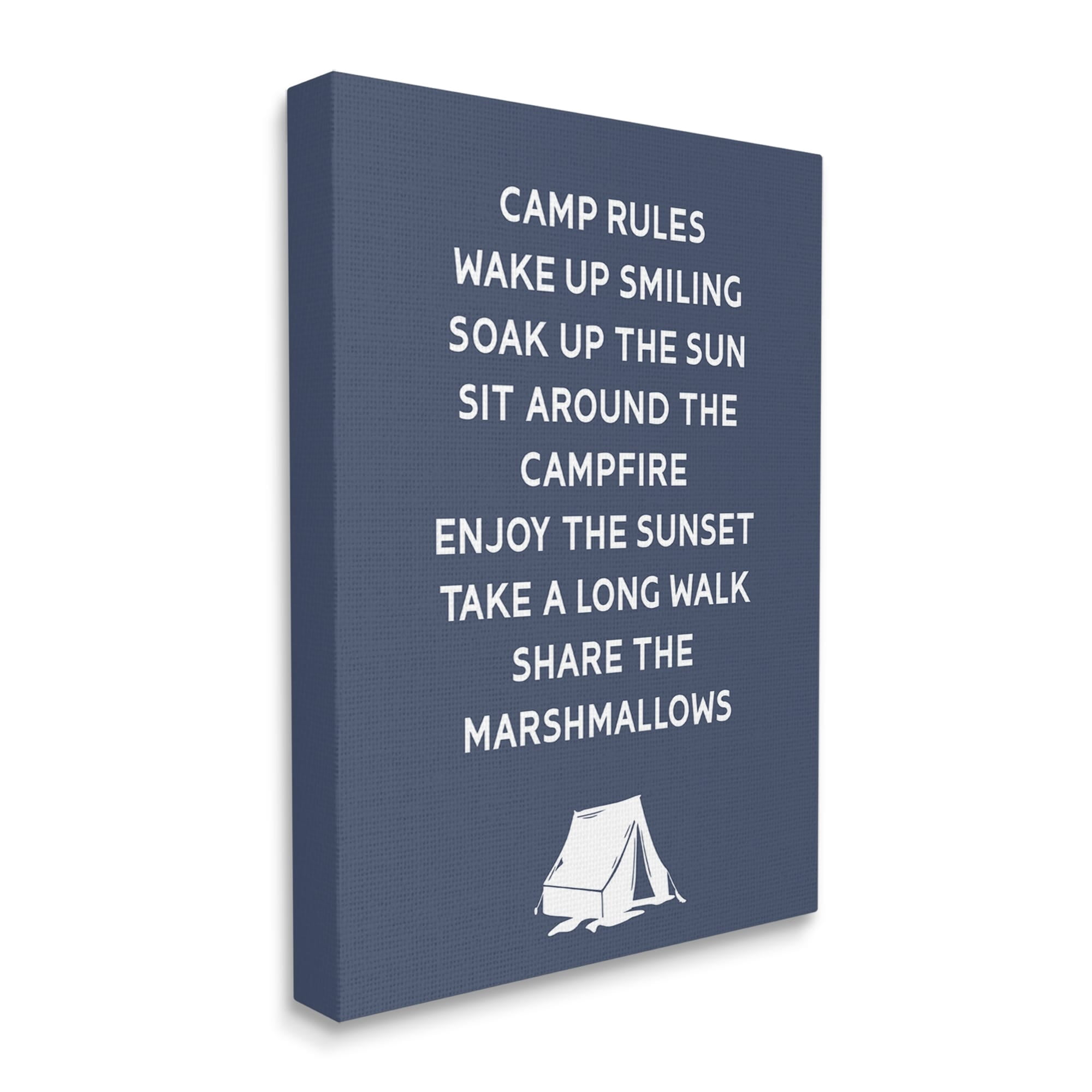 Stupell Industries Camp Rules Text Sign Enjoy Camping Tent Motif Canvas Wall Art, 30 x 40, Design by Lil' Rue