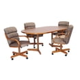 thumbnail image 3 of Caster Chair Company 5-Piece 42x[54/72] Caster Dining Set Wood Edge Laminate Table Top & Tawny Chairs, 3 of 13