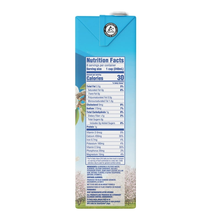 Almond Breeze Unsweetened Original Almondmilk, 64 oz, Shelf Stable
