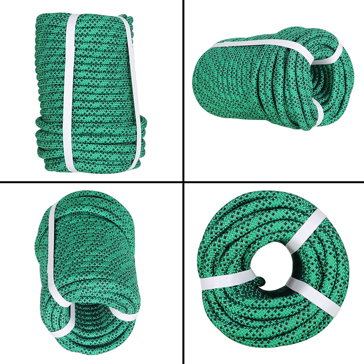 3/8 Inch 100 Feet Braided Rope 3520 LBS High Strength Polyester Rope Tree  Work Rope for Swing Camping 