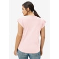 thumbnail image 2 of Ellos Plus Size Cap Sleeve Henley Tee, 2 of 2