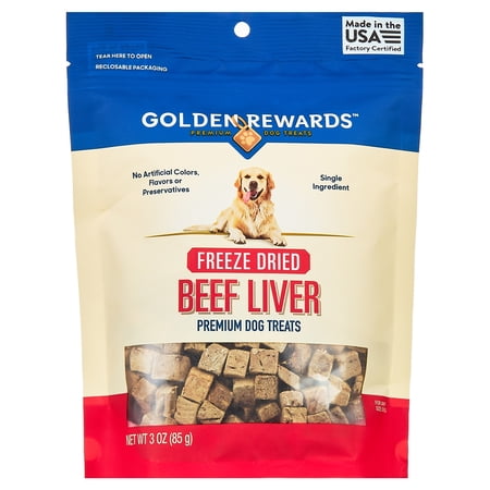Golden Rewards Freeze Dried Beef Liver Dog Treats, 3 oz