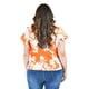 thumbnail image 3 of Blusa manga con olanes Roman Fashion /Tallas Extras, 1843 (Naranja flor) naranja 42, 3 of 6