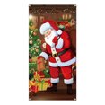 thumbnail image 2 of Decoración navideña para puerta, telón de fondo de Papá Noel, cubiertas colgantes para puerta, fondo de Nochebuena, pancarta divertida, decoración para fiesta de Navidad de Año Nuevo, 71 x 35 pulgadas, 2 of 7