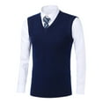 thumbnail image 4 of RMGVDSD Men's Sweater Vest Slim Fit V Neck Sleeveless Pullover Casual Warm Layering Men Sweater Vest Everyday Wear Outdoor Activities Casual Dress Sweaters, 4 of 9