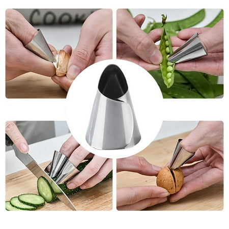 

Clearance YOHOME Finger Guard Hand Protector Sheller Vegetables Peeling Safe Silvery