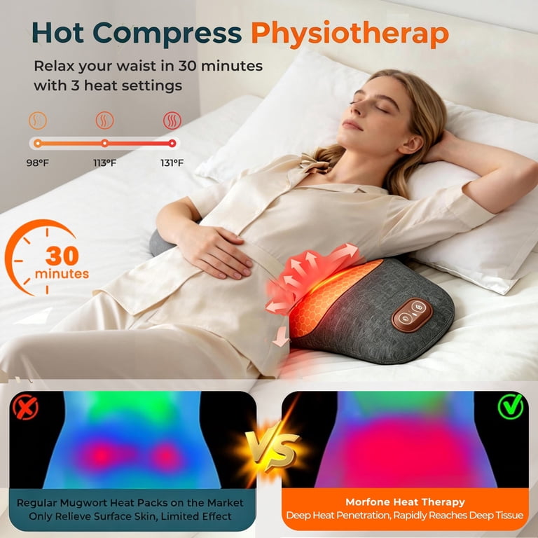 Morfone Lumbar Support Pillow Massager with Heat photo 3