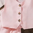 thumbnail image 5 of UngA Girls Button Down V Neck Sleeveless Tank Top and Shorts Set Cute Two Piece Summer Outfits for Kids 11-12 Years,Pink, 5 of 7