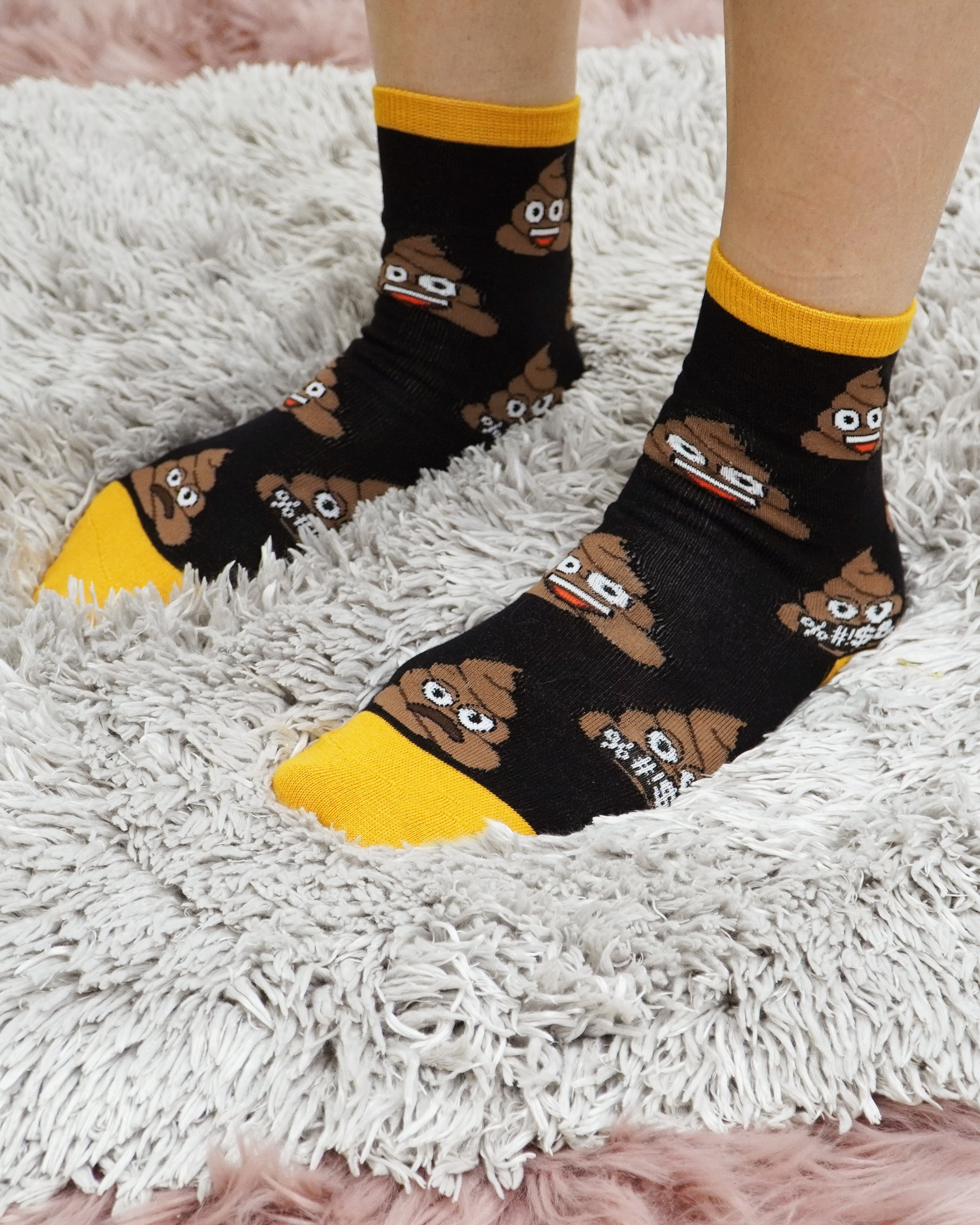 Poop Emoji Socks Unicorn Poop Emoji Pink Crew Socks (1 Pair) | Emoji