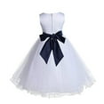 thumbnail image 2 of Ekidsbridal White Tulle Rattail Edge Flower Girl Dress Formal Photoshoot Gown Birthday Party Graduation Ceremony Wedding 829S 8, 2 of 3