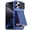 Blue, variant on Rugged Wallet Phone Case for Apple iPhone 16 Pro Max, Shockproof Cover with Camera Slider & Credit Card Holder RFID Blocking Stand Case for Women Men, Black