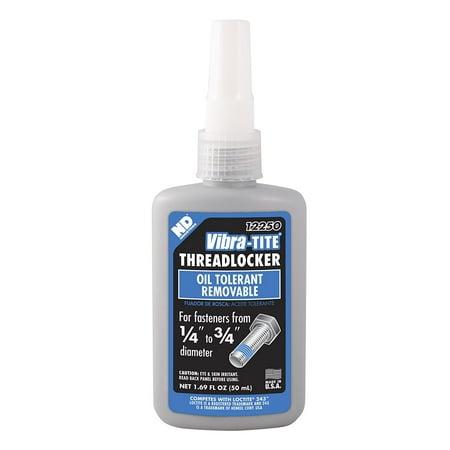 50 Ml Water - Vibra-TITE 122 Oil Tolerant Removable Anaerobic Threadlocker, 50 ml Bottle, Blue
