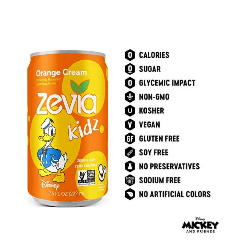 Zevia - Kidz Orange Cream Zero Calorie, Non GMO, Healthy Soft
