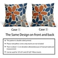 thumbnail image 6 of Blue Orange Grey Gray Pillow Covers 20x20 Set of 2 Geometric Art Flower Print Decorative Outdoor Pillowcases Abstract Floral Farmhouse Throw Cushion Case Decor for Couch Sofa Bed, 6 of 6