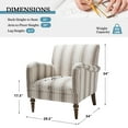 thumbnail image 2 of Stripe Accent Chair, Tina's Home Wood Leg Armchair Living Room Bedroom Adult Set of 2, Tan Stripe, 2 of 6