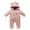 F54-Pink, variant on FYDUU Baby Jumpsuit Hooded Rompers Boys Girls Long Sleeve Zipper Hooded Romper Jumpsuit Onesies Baby Xmas Clothes 0-3 Months
