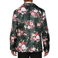 thumbnail image 3 of INSPIRE CHIC Men's Suit Jacket Floral Print Notched Lapel Casual One Button Blazer 38 Pink Black, 3 of 6