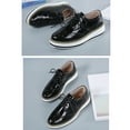 thumbnail image 6 of Fesfesfes Black Flat Matsuke Thick Sole Synthetic Sports British Style Block Medium Heel Hollowed Out Womens Shoes 7.5(40), 6 of 6