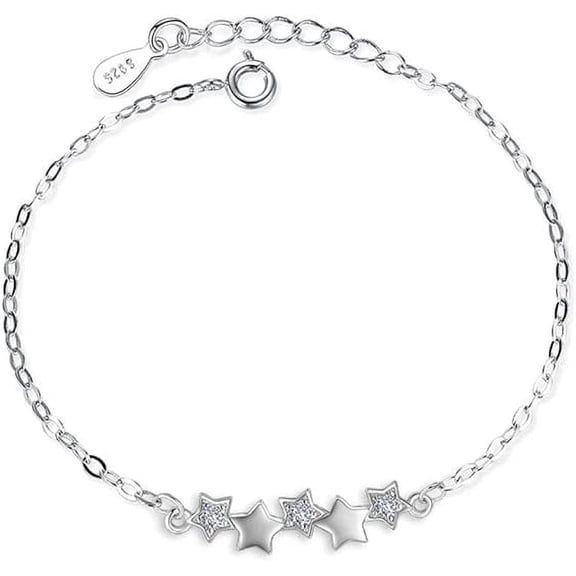 925 Sterling Silver Bracelets for Women Teen Girls, Love Heart Charm Chain Bracelet Bangle Fashion Jewelry Gifts