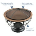 thumbnail image 3 of Blue Sky Outdoor Living 29” Round Steel Fire Pit; Porcelain Enamel Fire Bowl, Screen, Lift; Bronze, 3 of 7