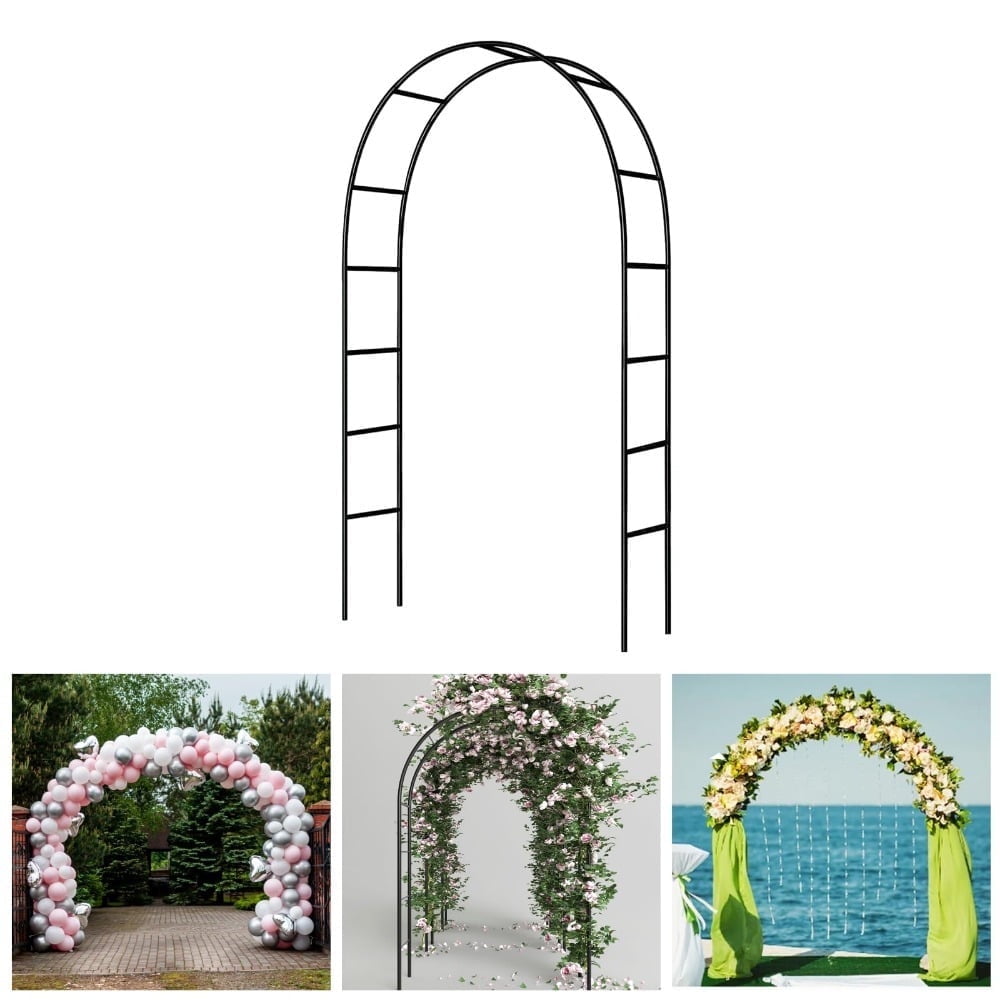 Arttoreal 7'8" H x 4'5" W Patio Metal Garden Arch Trellis,Arbor Trellis for Climbing Plants Support，Black