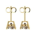 thumbnail image 4 of Clara Pucci 3Ct Synthetic Yellow Moissanite Round Cut VVS1 Push Back Stud 14k Solid hypoallergenic Gold Designer Earrings For April, 4 of 7