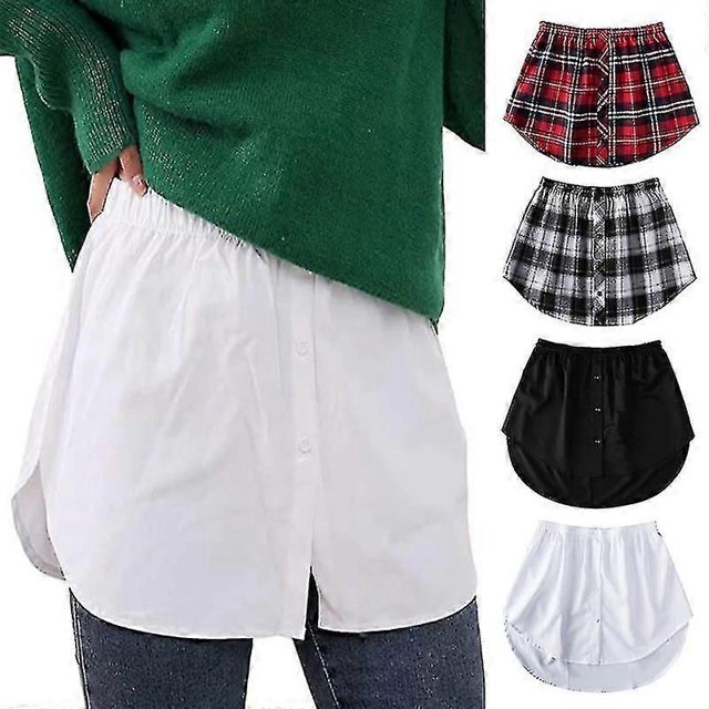 Faux Chemisier Queue de Chemise Irrégulière Blouse Queue Ourlet Détachable Mini Jupon
