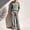 Gray, variant on Morttic Women's Loose Fashion Two-Piece Set Half-Button Long Sleeve Top & Elastic Waist Wide-Leg Pants with Pockets Black,L