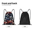 thumbnail image 6 of Japuie Red Blue White Stars Print Drawstring Backpack,Drawstring Bags, Draw String Back Bag,Sport Gym Bag for Sports, Gym, Travel, Swimming, Beach -Small, 6 of 7