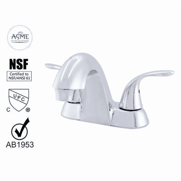 10249063 Hybrid Metal Double Handle Lavatory Bathroom Faucet with Pop Up (Chrome)