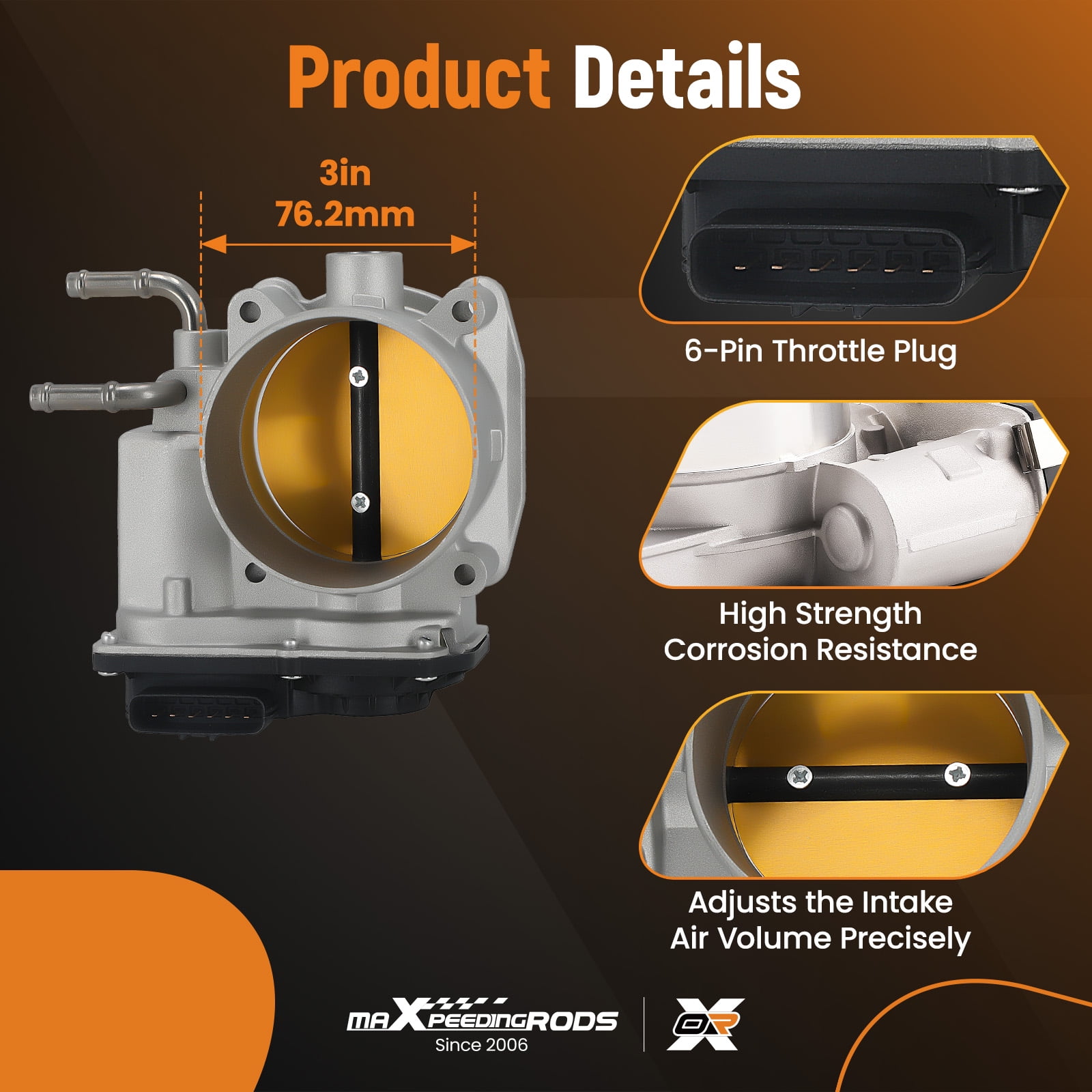 maXpeedingrods Electronic Throttle Body for Infiniti QX56 2011-2013 QX80 2014-2019, for Nissan Armada Nv2500 Nv3500 2018-2019 Titan 2017-2019 Titan XD 2016-2019 5.6L, 161191LA0A 977-324 6E0012 TB1277