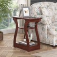 thumbnail image 3 of Cherry End Table with Charging Station, 3 Tier Storage Nightstand for Living Room Bedroom, 3 of 6
