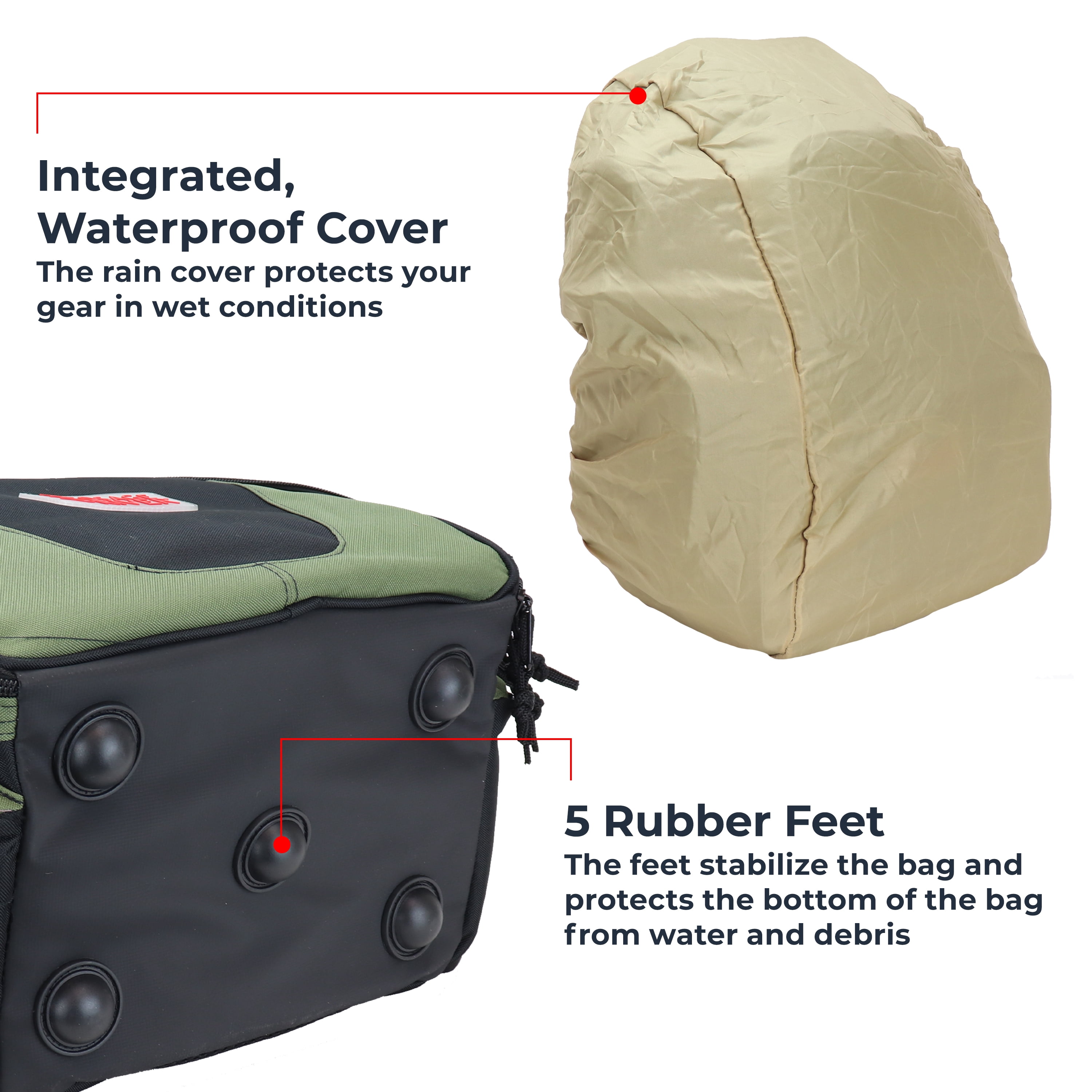 Osage River Ultimate Fishing Backpack, Tackle Box Storage, Night Fishing Light, Waterproof Rain Cover, Medium Bag