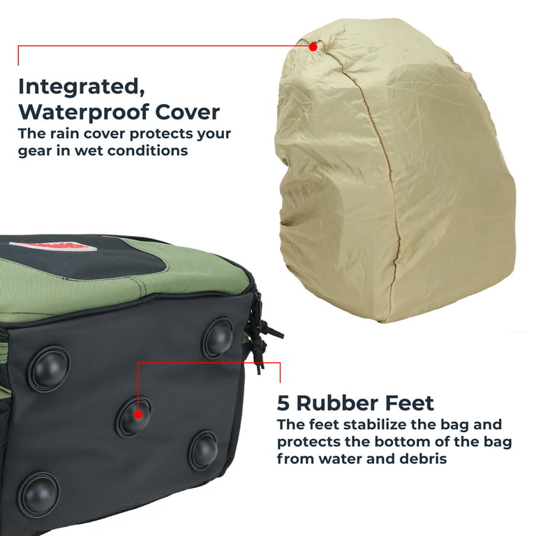 Osage River Ultimate Fishing Backpack, Tackle Box Storage, Night Fishing  Light, Waterproof Rain Cover, Medium Bag 